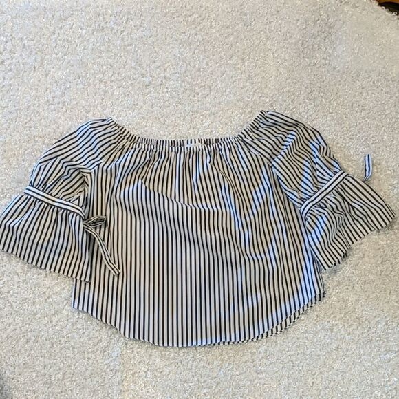 New york & co. black & white stripe size large - Picture 1 of 4